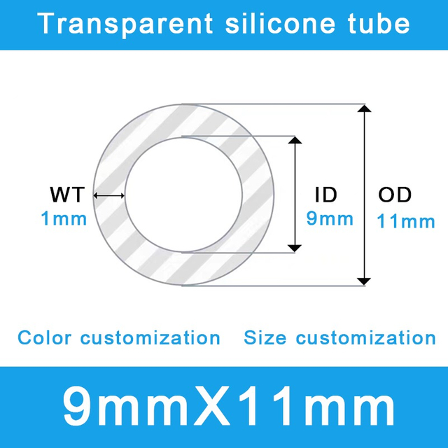 Versatile High-Flex Silicone Tubing - 9mm ID x 11mm OD
