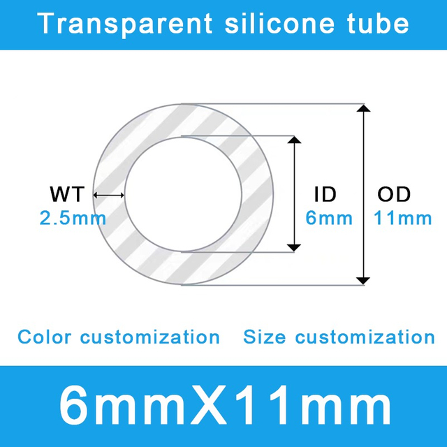 Maximum Strength Silicone Tubing - 6mm ID x 11mm OD The Ultimate in Structural Integrity