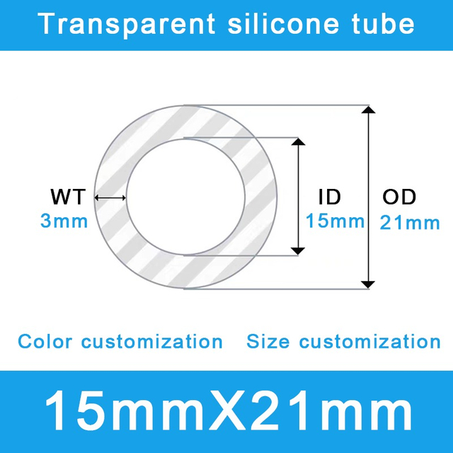 Heavy-Duty Silicone Hose - 15mm ID x 21mm OD