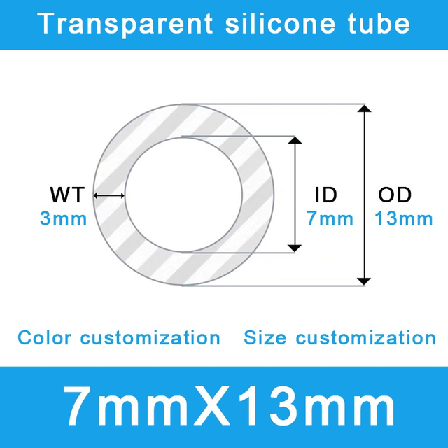 Armored-Wall Silicone Tubing - 7mm ID x 13mm OD 