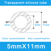 Heavy-Duty Transparent Silicone Tubing - 5mm ID x 11mm OD