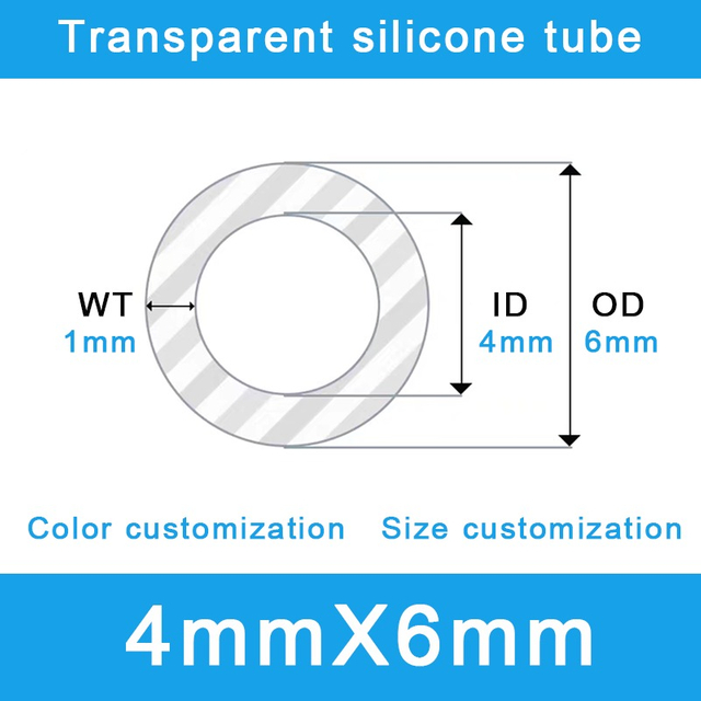 High-Clarity Silicone Tube - 4mm ID x 6mm OD
