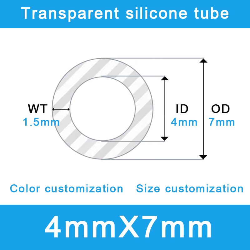 Robust Performance Silicone Tube - 4mm ID x 7mm OD