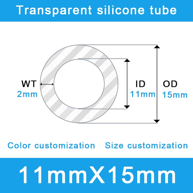 Heavy-Duty Silicone Tubing - 11mm ID x 15mm OD