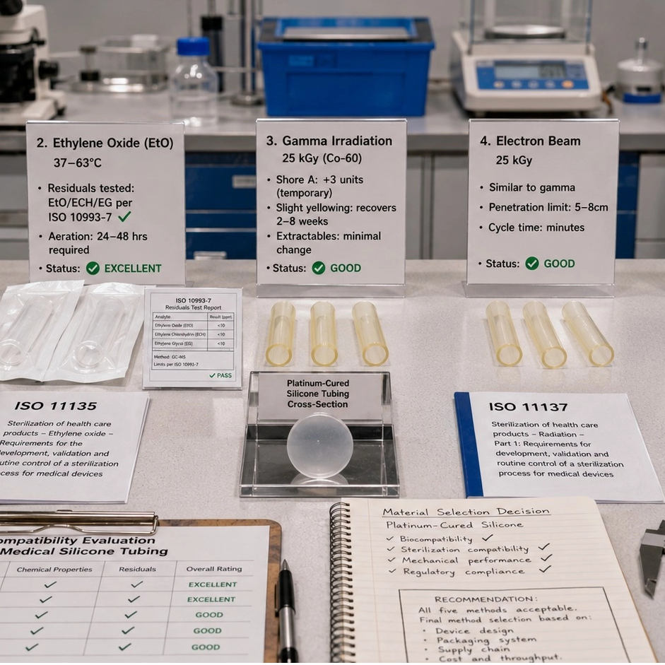 Sterilization Methods for Medical Silicone Products: Autoclave, EtO, Gamma, and E-Beam Compared